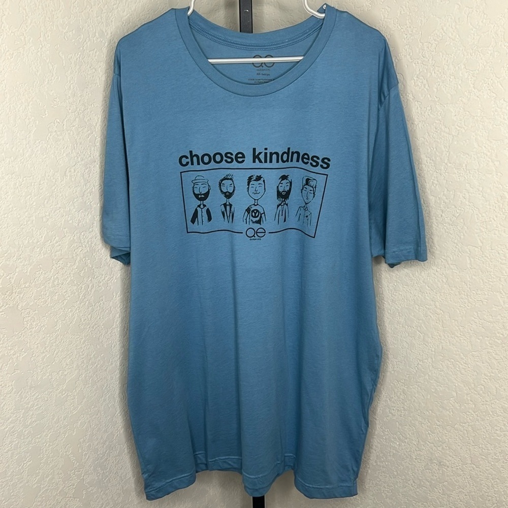 629 - Queer Eye NWT Blue “Choose Kindness” Graphic T-Shirt, Size XXL